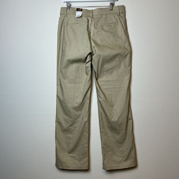 Lee Pants Womens 12 Tan Flex Motion Regular Fit Mid Rise Trouser Classic Career - Picture 6 of 12